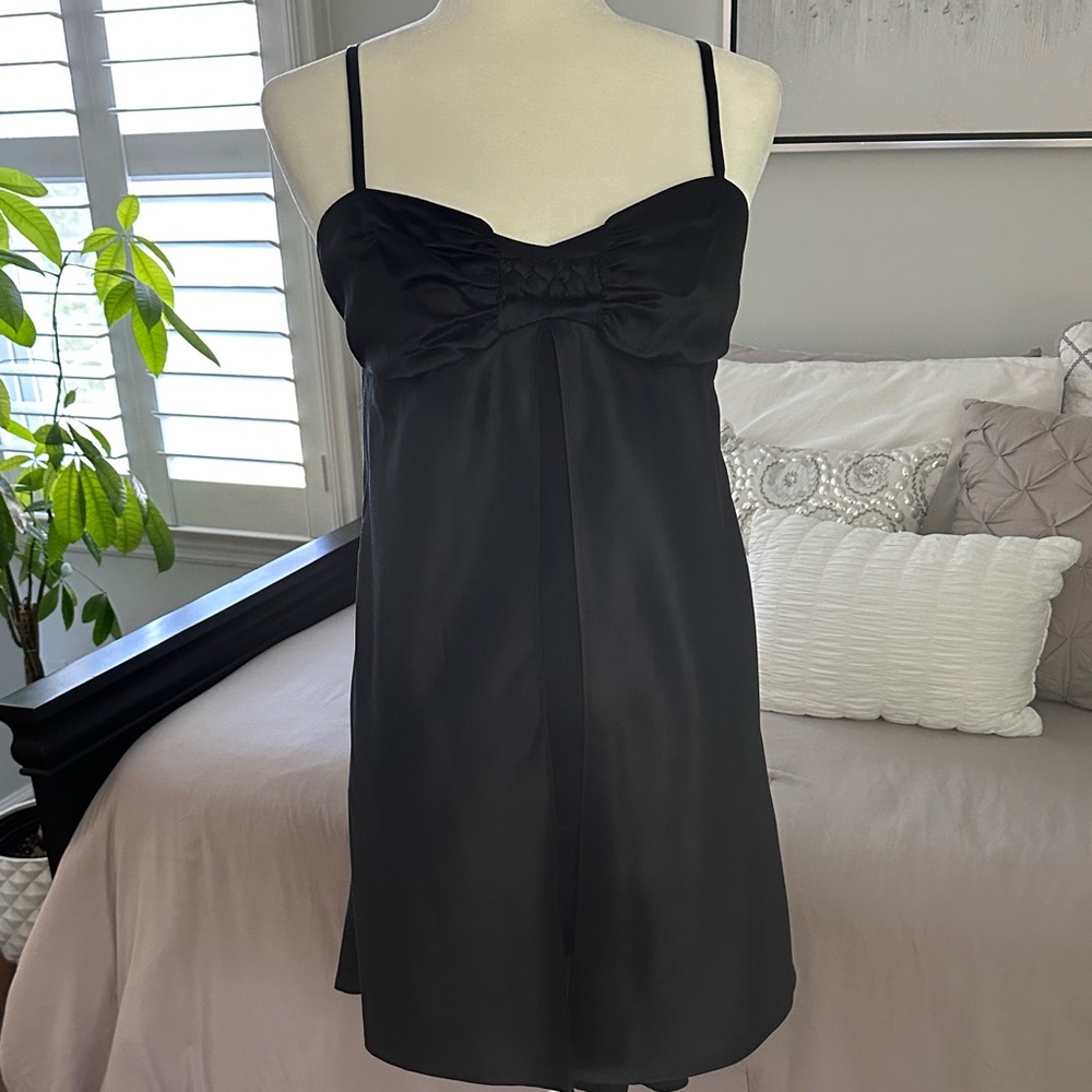 Elegant Black Satin Dress